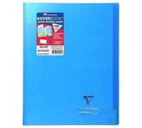 Clairefontaine Koverbook Cahier Piqure 48 Pages Avec Rabats - 240 X 320 Mm - 5 X 5 Papier Pefc 90 G - Bleu