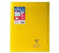 Clairefontaine 984406C Un Cahier Agrafé Koverbook Jaune - 24x32 cm - 48 Pages Grands Carreaux - Papier Blanc 90 g - Couverture Polypro
