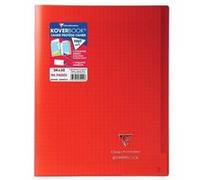 Clairefontaine Cahier piqué Koverbook 24x32 cm 48 p. Seyes 90 g PEFC couverture PP transparente Rouge