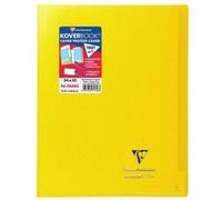 Cahier piqué Koverbook 24x32cm 96 pages petits carreaux couverture polypropylène transparent - Jaune