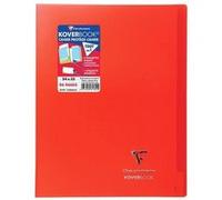Clairefontaine Cahier piqué Koverbook 24x32 cm 96 p. 5x5 + marge couv. polypropylène Rouge