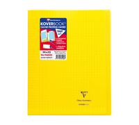 CLAIREFONTAINE - Cahier piqûre KOVERBOOK - 24 x 32 - 96 pages Seyès - Couverture Polypro translucide - Jaune