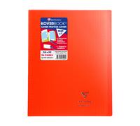 Cahier Koverbook Clairefontaine 24 x 32 cm grand carreaux 96 pages - rouge