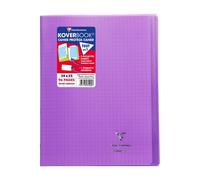 Cahier Koverbook Clairefontaine 24 x 32 cm grand carreaux 96 pages - violet