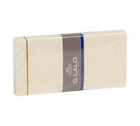 Clairefontaine Lalo 22716L - Un paquet de 25 enveloppes doublées gommées 11x22 cm, Vergé de France, Ivoire