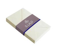 Clairefontaine Lalo 24416L - Un paquet sous film de 25 enveloppes de visite gommées doublées 9x14 cm en Papier vergé de France, Ivoire