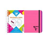 Clairefontaine Linicolor Revision Cards Carnet Reliure Intégrale 14,8x10,2cm De 50 Fiches Détachables Ligné Fuchsia Papier 170g