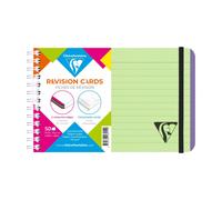 CLAIREFONTAINE Linicolor Revision Cards carnet reliure intégrale 14,8x10,2cm de 50 fiches détachables ligné Vert papier 170g