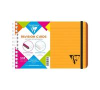 Carnet de fiches de révision Linicolor FRESH reliure intégrale 15,2x10,2 cm 50 fiches ligné 5 bandes de couleurs couverture plastique polypropyène rainuré - Orange