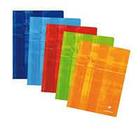 Clairefontaine Cahier agrafé 3371C – 24x32 cm 120 pages grands carreaux 90 g couleur aléatoire