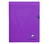 Cahier piqué Mimesys 24x32cm 48 pages grands carreaux couverture polypropylène Couleur aléatoire - Violet