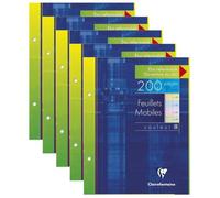 Clairefontaine Lot de 5 Etuis de 100 Feuillets mobiles couleur 17x22cm 200p (25x4 coul.assorties) séyès