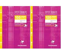 Clairefontaine Metric Copies doubles perforées 21 x 29,7 cm 100 pages Blanc (Lot de 2)