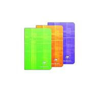 Clairefontaine Metric Lot De 3 Cahier Petits Carreaux Sans Spirales/Carnet De Poche 11x17cm Coloris Assortis