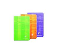 Clairefontaine Metric Lot de 3 Cahier petits carreaux sans spirales/Carnet de poche 11x17cm Coloris assortis
