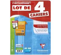 Clairefontaine Metric Lot De 4 Cahier Grands Carreaux Sans Spirales 96 Pages 24 X 32 Assortis