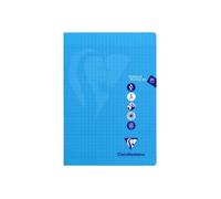 Cahier Travaux Pratiques piqué Mimesys A4 80 pages grands carreaux + uni couverture polypropylène Couleur aléatoire - Assortis