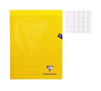 Cahier piqué Mimesys 24x32cm 48 pages grands carreaux couverture polypropylène Couleur aléatoire - Jaune