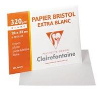 Clairefontaine - Papier Bristol 320g 24x32 Blanc - Pochette De 6 Blanc G