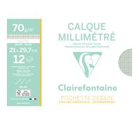 Papier Calque pochette 12F A4 70/75g millimétré