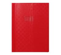 Calligraphe Protège-cahiers Grain Madras PVC 22/100ème 24x32 cm avec rabats et marque-pages Rouge