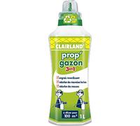 CLAIRLAND Engrais Prop'Gazon 3 en 1, A diluer, Pour 100 m², 1 L, CLAIRGAZ1000