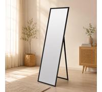 Clamaro Miroir sur Pied, Miroir en Pied 170 x 60 cm, Noir Mat, Cadre MDF | Inclinaison Réglable, Autoportant ou Montage Mural, Pieds Antidérapants, Prémonté, Sans Déformation, Verre Véritable