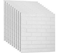 Clanmacy 1 set (30 pcs)grand 3D étanche tuile mur autocollant mousse panneau 70x77cm blanc