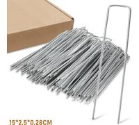 Clanmacy 1000 pièces Ø2.8mm Ancres de terre 150x25mm Ancres de fixation acier galvanisé Piquets de terre Ancres de sol