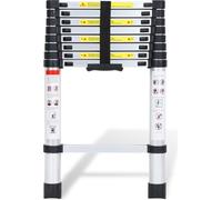 Clanmacy 2,6m argent Echelle télescopique en aluminium Echelle double Echelle d'appui Echelle multi-usages Echelle pliante
