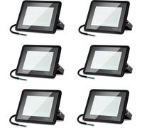 Clanmacy 6 projecteurs LED 50W Projecteur extérieur, projecteur super lumineux 4250LM Projecteur 3000K blanc chaud, IP66 étanche Projecteur extérieur pour jardin, garage, terrain de sport, cour
