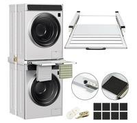 Clanmacy Cadre de liaison avec porte-serviettes Cadre intermédiaire pour lave-linge/sèche-linge Blanc