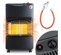 Clanmacy Chauffage à gaz 4.2 KW Chauffage à gaz avec régulateur de pression + tuyau | Poêle à gaz Poêle à gaz céramique avec 3 niveaux | Chauffage à gaz infrarouge Chauffage radiant pour bouteilles de