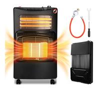 Clanmacy Chauffage à gaz 4.2 KW Chauffage à gaz incl. régulateur + tuyau + pince | Poêle à gaz Poêle à gaz céramique avec 3 niveaux | Chauffage à gaz infrarouge Chauffage radiant pour bouteilles de bu