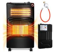 Clanmacy chauffage au gaz pour l'intérieur,chauffage au gaz 4200 watts poêle à gaz pour l'intérieur y compris tuyau et détendeur,brûleur céramique infrarouge,radiateur,bouteilles de butane ou de propa