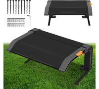 Clanmacy Garage pour tondeuse à gazon Capot pour robot de tonte Toit pour robot de tonte Protection solaire Revêtement par poudre 72x56x36 cm Noir