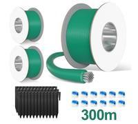 Clanmacy Kit de câble périphérique 300 m Kit de réparation pour robot tondeuse Piquets Connecteurs de câble