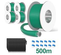 Clanmacy Kit de câble périphérique 500 m Kit de réparation pour robot tondeuse Piquets Connecteurs de câble
