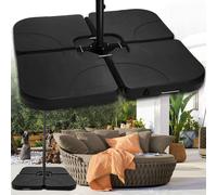 Clanmacy Lot de 4 pieds de parasol pouvant être remplis de sable / d'eau jusqu'à 80 kg Pieds de parasol en plastique HDPE