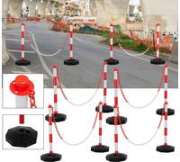 Clanmacy Poteau de délimitation 8X Bandes de délimitation Poteaux d'avertissement Balises de délimitation à bétonner Borne Poteau à chaîne 1,4m