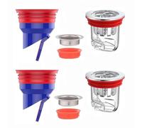 Clapet Anti Odeur Douche, 33-52mm Bouchon Siphon de Sol de Douche, 4 Pièces | pour Cuisines, Salles Bains
