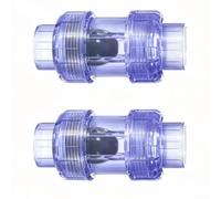 Clapet anti-retour à bascule en PVC transparent de 1,3 cm Sch80 UPVC (D15 x | UPVC Sch80 transparent avec double raccord pour installation verticale dans l'irrigation de la pompe d'égout et la piscine