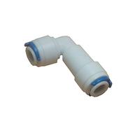 Clapet anti-retour/coude à connexion rapide, tube de 1/4 pouces diamètre extérieur, enfichable avec pince et joint for raccords RO