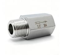 Clapet anti-retour en acier inoxydable 304, filetage mâle vers femelle, valve anti-retour pour eau, huile, gaz, tuyauterie, industrie automobile (1/2)
