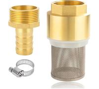 Clapet anti-retour en laiton 1 1/2"", filtre d'aspiration 1 1/2"", valve à pied en laiton avec clapet anti-retour, crépine, rac