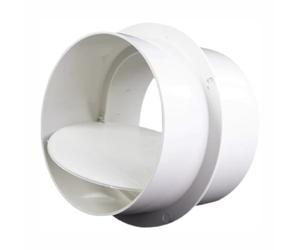 Clapet anti-retour en PVC pour ventilateur - 200 mm - Connecteur de tuyau rond rigide pour empêcher l'irrigation inverse pour cuisines, salles de bains, toilettes