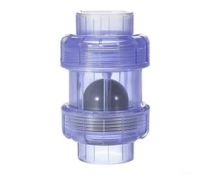 Clapet anti-retour en PVC transparent 1,3 cm Sch80 UPVC(D15) | UPVC Sch80 transparent avec double raccord pour installation verticale dans l'irrigation de la pompe d'égout et la piscine