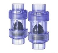 Clapet anti-retour en PVC transparent de 1,3 cm | True Union Anti-retour Anti-refoulement Pompe de Piscine Arrosage Installation Verticale Raccord d'eau Transparent Sch80 UPVC