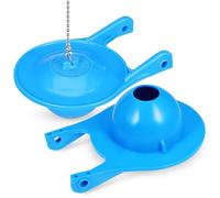 Clapet de Toilette pour Réparation Bleu 2 Pièces en PVC 3 Pouces | Anti-fuite, Entretien Facile, Crochet en Bout de Chaîne, pour Valves 3 Pouces et Modèles Domestiques
