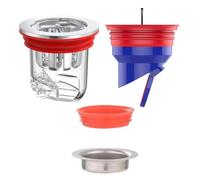 Clapet Odeur Douche Magnétique Bleu Bonde ABS Panier Plaqué Filtre | Siphon sol universel, anti reflux, joint supplémentaire, salle cuisine, garage étanche protection eau propre sec